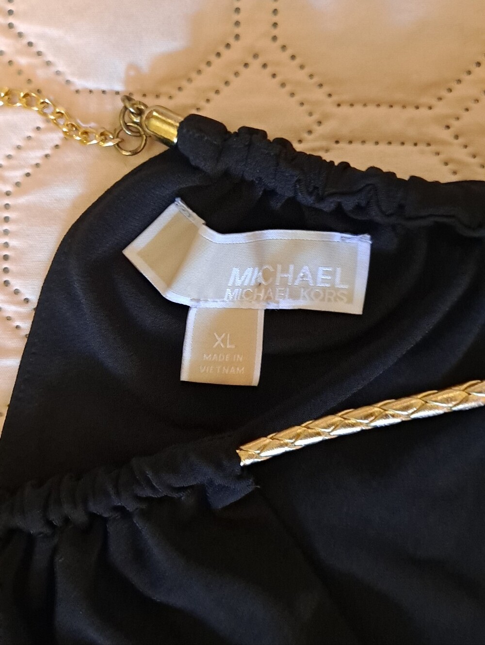 Michael Kors Black Sleeveless Halter Jumpsuit with Gold Accent Size XL - Picture 6 of 6